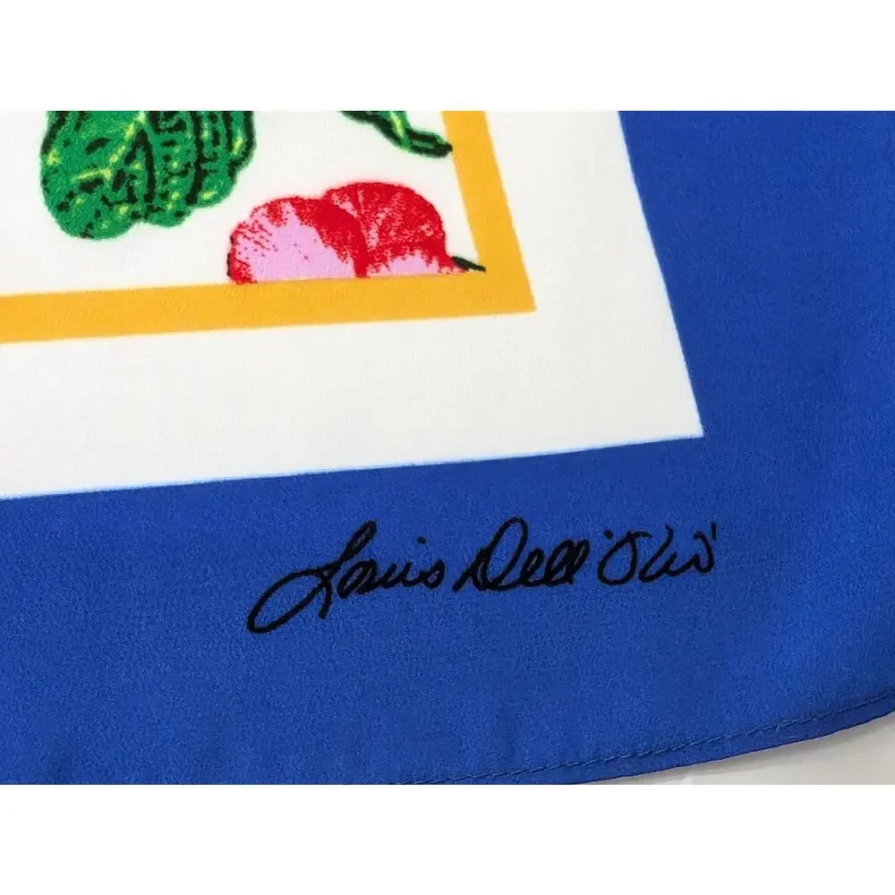 Louis Dell'Olio Scarf Floral Print Square Colorful Foulard Hair Neck